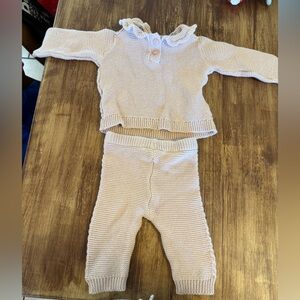 Nicole Miller Soft Pink Knit Baby Set